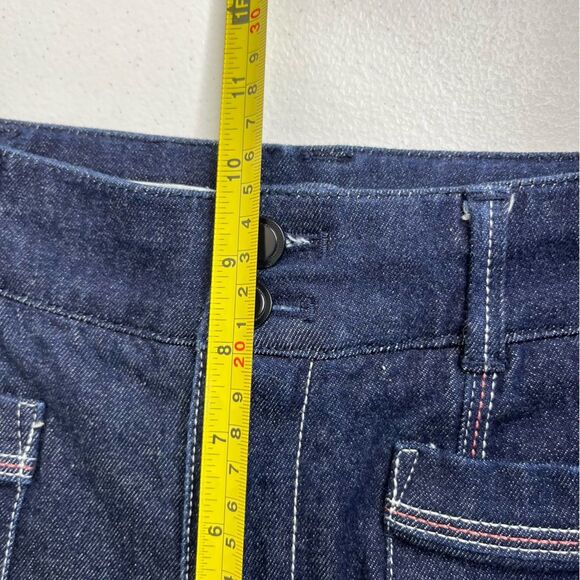 Pilcro Anthropologie High Rise Flare Blue Denim Jeans Contrast Stitch Women 24 P - Picture 13 of 16